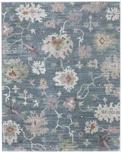 Feizy Dartmouth 39QMF Blue Multi Transitional/Bohemian & Eclectic Machine Made Rug