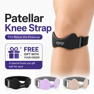 HYPICHOR Adjustable Silicone Patellar Tendon Support Strap - Knee Supporter, Patella Bands for Pain Relief (Sports & Outdoor Accessory)【Buy 1 Get 1 Free】