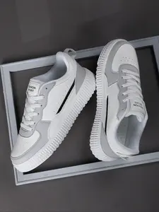 Men's Colorblock Lace Up Sneakers, Casual Breathable Comfortable Sports Running Shoes, Male All-match Round Toe Shoes for Daily Wear, Fashionable Running Shoes