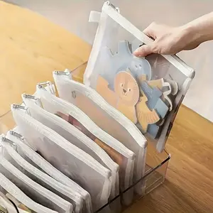 12 large-capacity office net cover zipper bags with three sizes, office document bag set net cover design transparent folder, pencil case, puzzle storage bag, zipper briefcase, portable travel storage bag, graduation season gift.