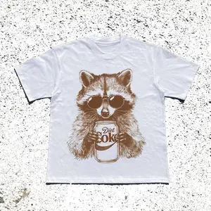 Raccoon Diet Coke Shirt Retro Trash Panda Graphic Tee, funny raccoon shirt, soda lover tee,  Streetwear Womenswear Top Cotton Tshirt