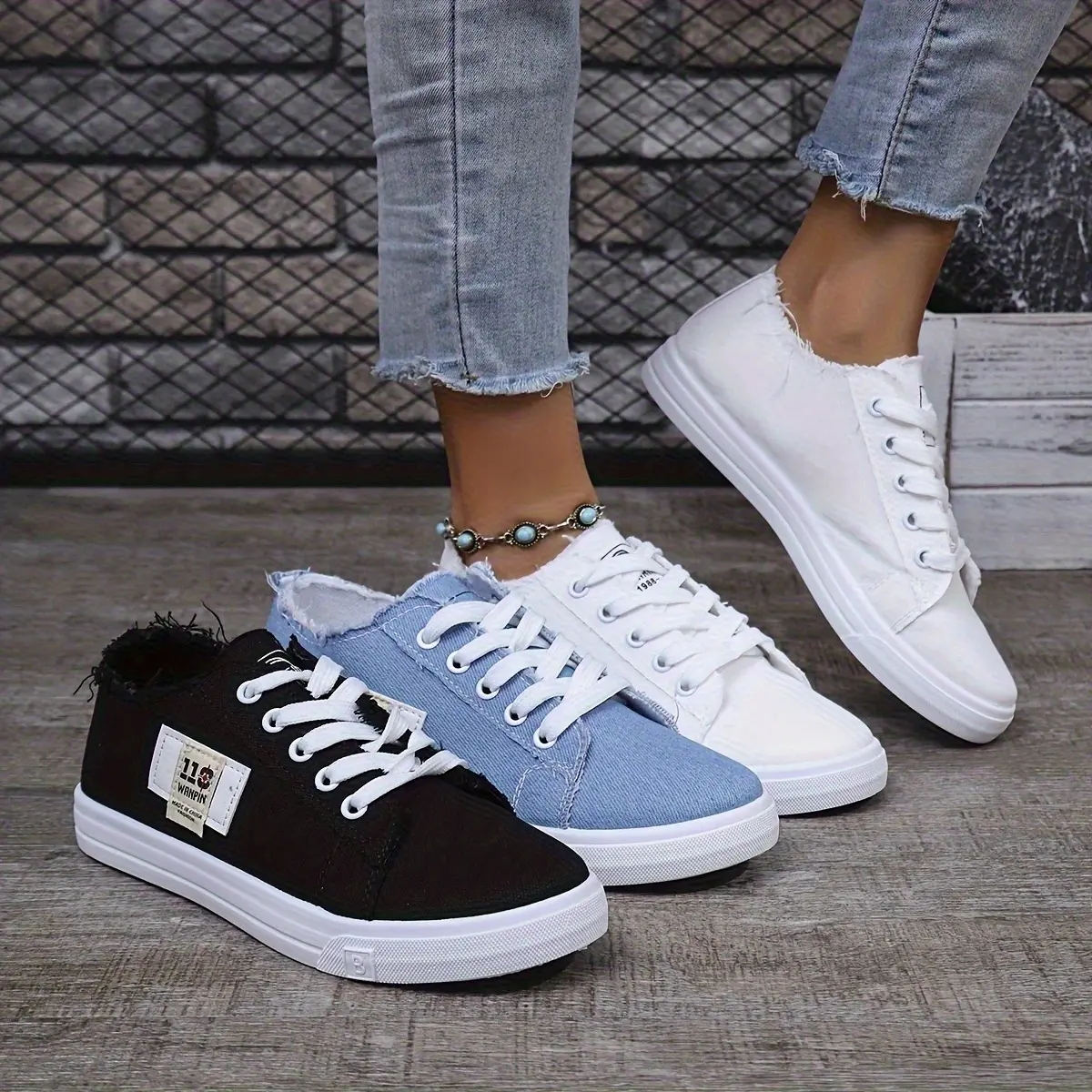 Women's Casual Canvas Everyday Trainers, Sports & Outdoor Footwear Accessory, Casual Trainers