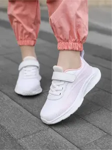 Girls' Multi-Color Casual Sneakers Velcro Strap Lightweight Breathable Footwear Athletic Trainer for Sports Outdoor Daily Wear Trendy Trainers