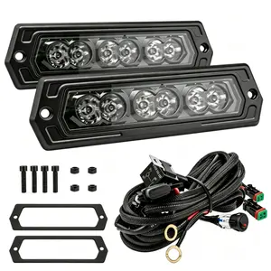 YCHOW-TECH 2PCS 7-Inch 120W Power Flush Mount LED Pods, Grill Mount Driving Lights with Wiring Harness Kit, Spot Beam Off-Road Fog/Reverse Work Lights for Trucks, SUVs, Vehicles, Vehicle Automotive