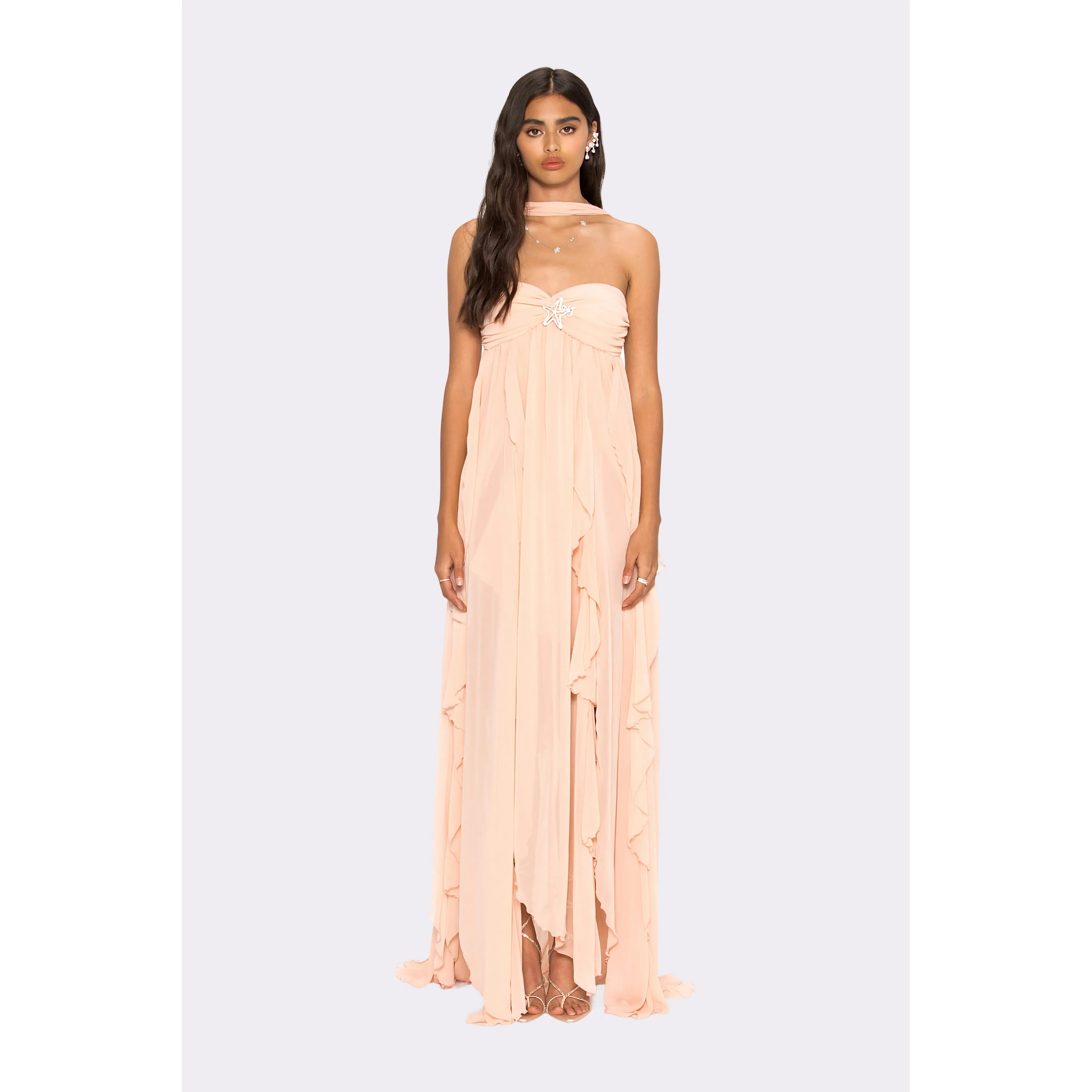 knee length dresses for ladies Mariah Embroidered Maxi Dress main image 0