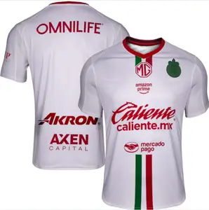 Chivas Away Jersey 25 26, Men's Soccer Team Jersey High-Quality Pique Fabric V-Neck Short Sleeves S to 5XL