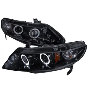 2006-2011 Civic Sedan Dual Halo Projector Headlights (Glossy Black Housing/Smoke Lens)