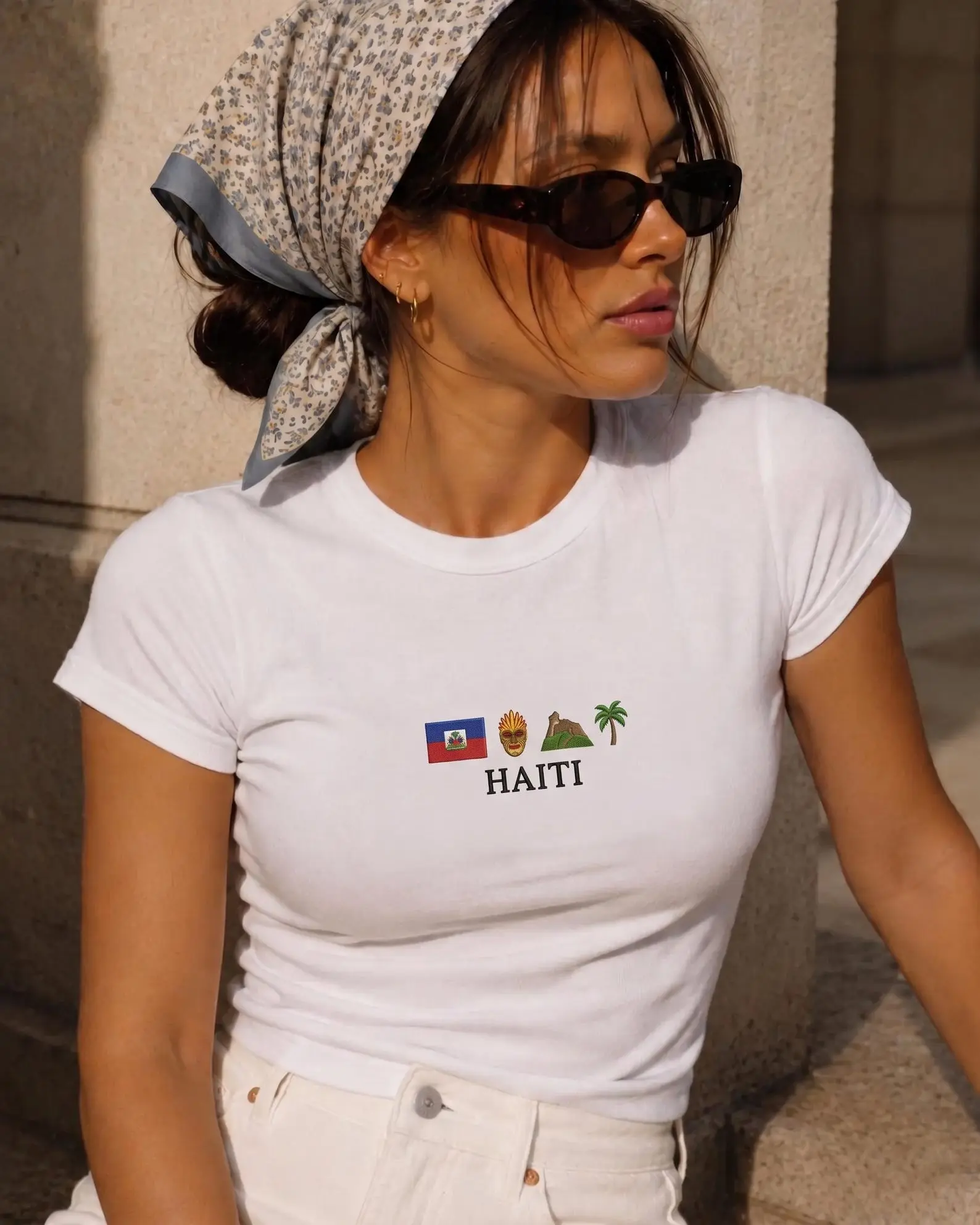 Haiti Baby Tee, Latin Baby tee, Y2K Latina Aesthetic Shirt, Summer Style, Haiti Flag Top, Gift for Her