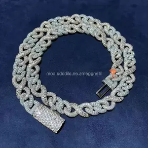 Fashion Jewelry Necklaces Silver/gold Plated Mens Miami Diamond Hip Hop Iced Out Moissanite Cuban Link Chains