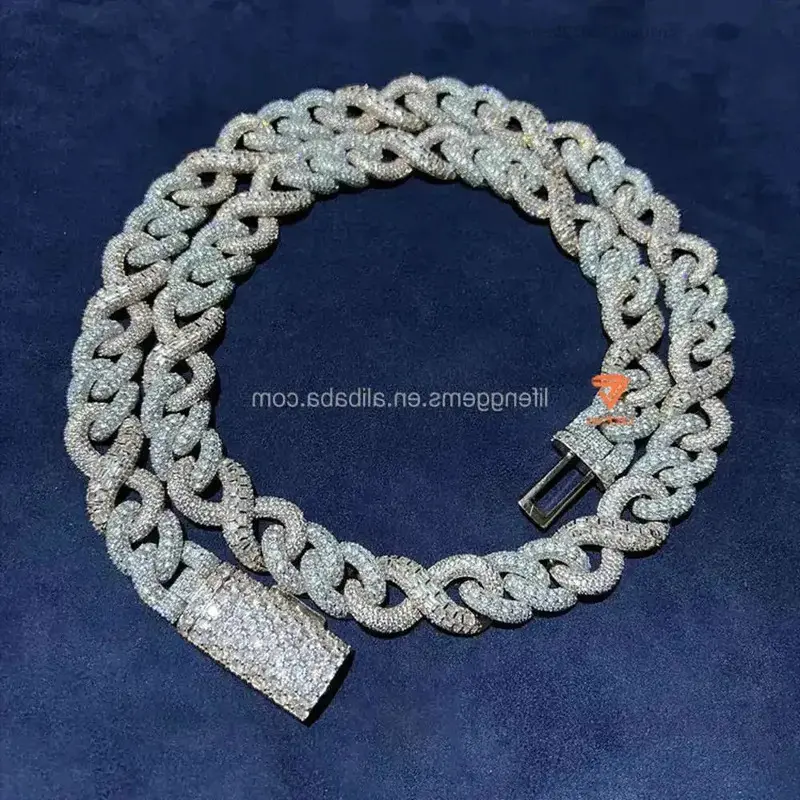 Fashion Jewelry Necklaces Silver/gold Plated Mens Miami Diamond Hip Hop Iced Out Moissanite Cuban Link Chains