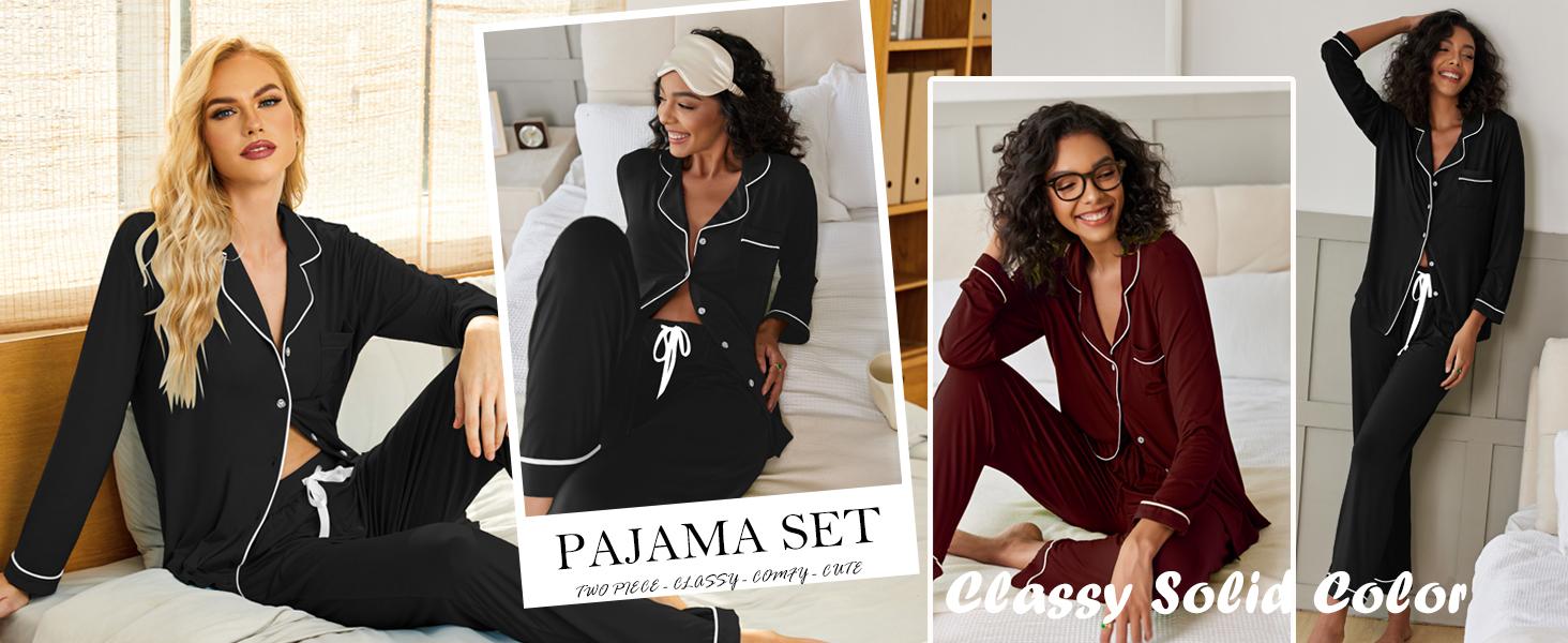 EKOUAER Women'S Long Sleeved  Soft Casual Set S-Xxl, Cute, Elastic, Comfortable Clothes