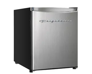 1.6 Cu Ft Retro Compact Refrigerator, Platinum Mini Fridge with Chrome Trim for Bedroom, Dorm, Office, Apartment
