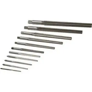 11-Piece Value Collection Taper Pin Reamer Set, #10 to #0 Pins, Straight Shank, Straight Flute, Right-Hand Spiral, Right-Hand Cut, High-Speed Steel, Bright Finish SM280011S, 11 Pins