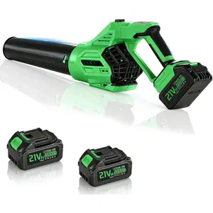 Leaf Blower Cordless with 2  and Charger, 750CFM 260MPH, Electric Leaf Blower with 3 Speeds Mode, 21V Handheld Blower for Cleaning, Dust, Snow, Lawn Clean, Patio, Blowing Leaves