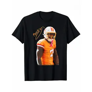 Bucky Irving Graphic Print T-Shirt for Men | 100% Cotton Crew Neck Tee | Trendy Casual Streetwear Top | Cool Vintage Style Soft Comfortable Shirt