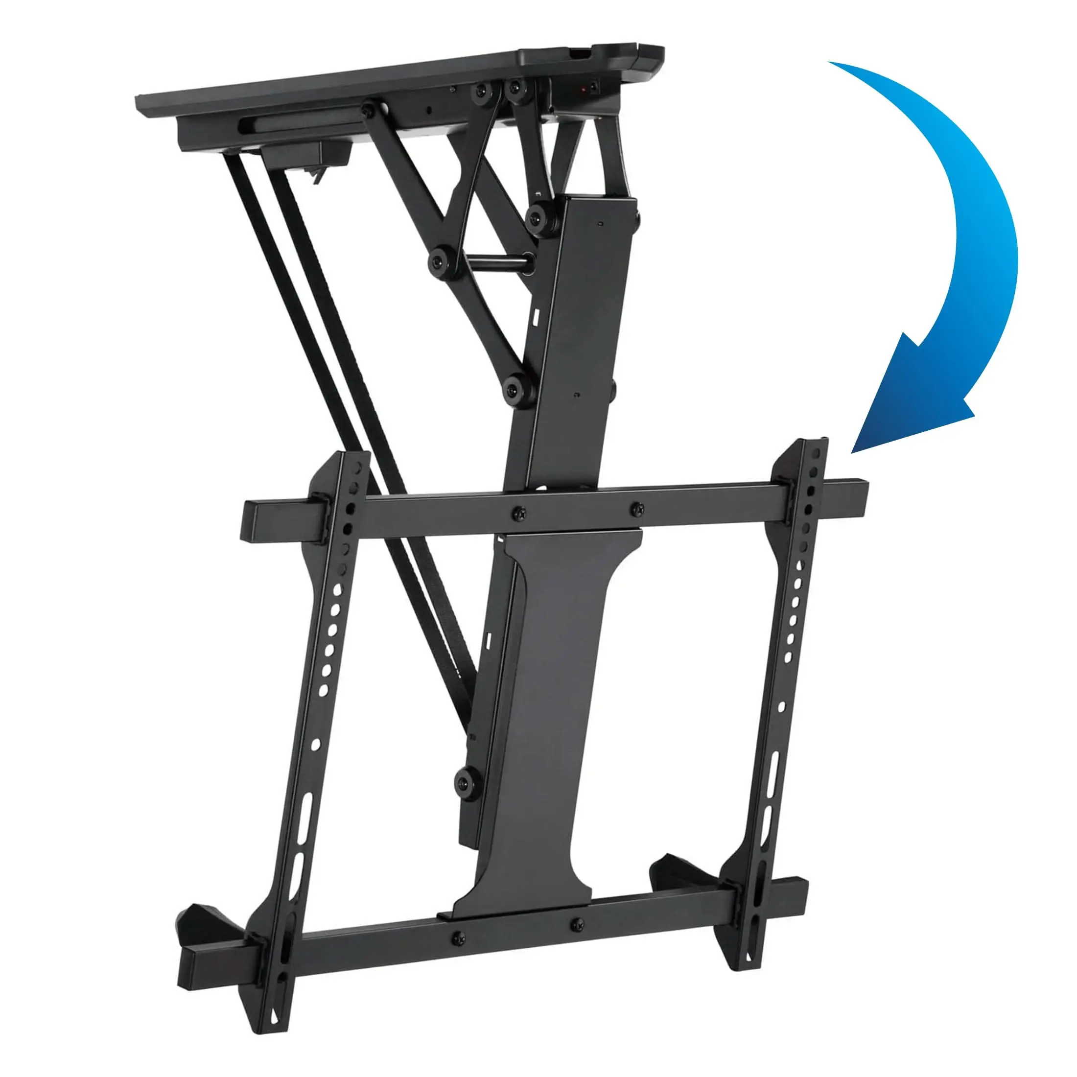 Mount-It! Motorized Ceiling TV Mount Bracket, Remote & App Controller, 32"-70" TV Fit, 77 lbs Weight Capacity, Electric Flip-Down Design, 0-75 Degree Adjustable Tilt, Black & White Options