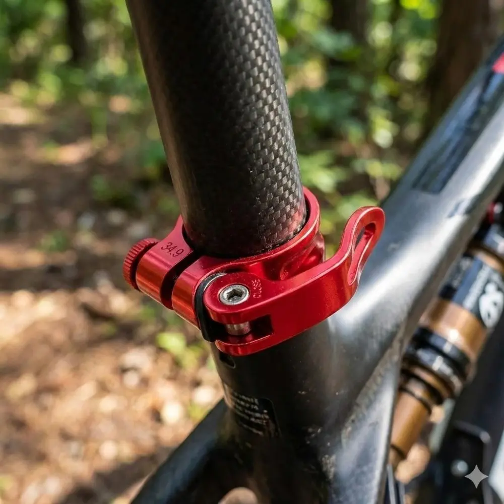 Quick Release Bike Seatpost Clamp: Lightweight Aluminum Alloy, Rust Proof Design. Universal Fit for Road & Mountain Bikes, Maintenance-Free, High Strength Anti-Slip Locking Device. Bike Parts