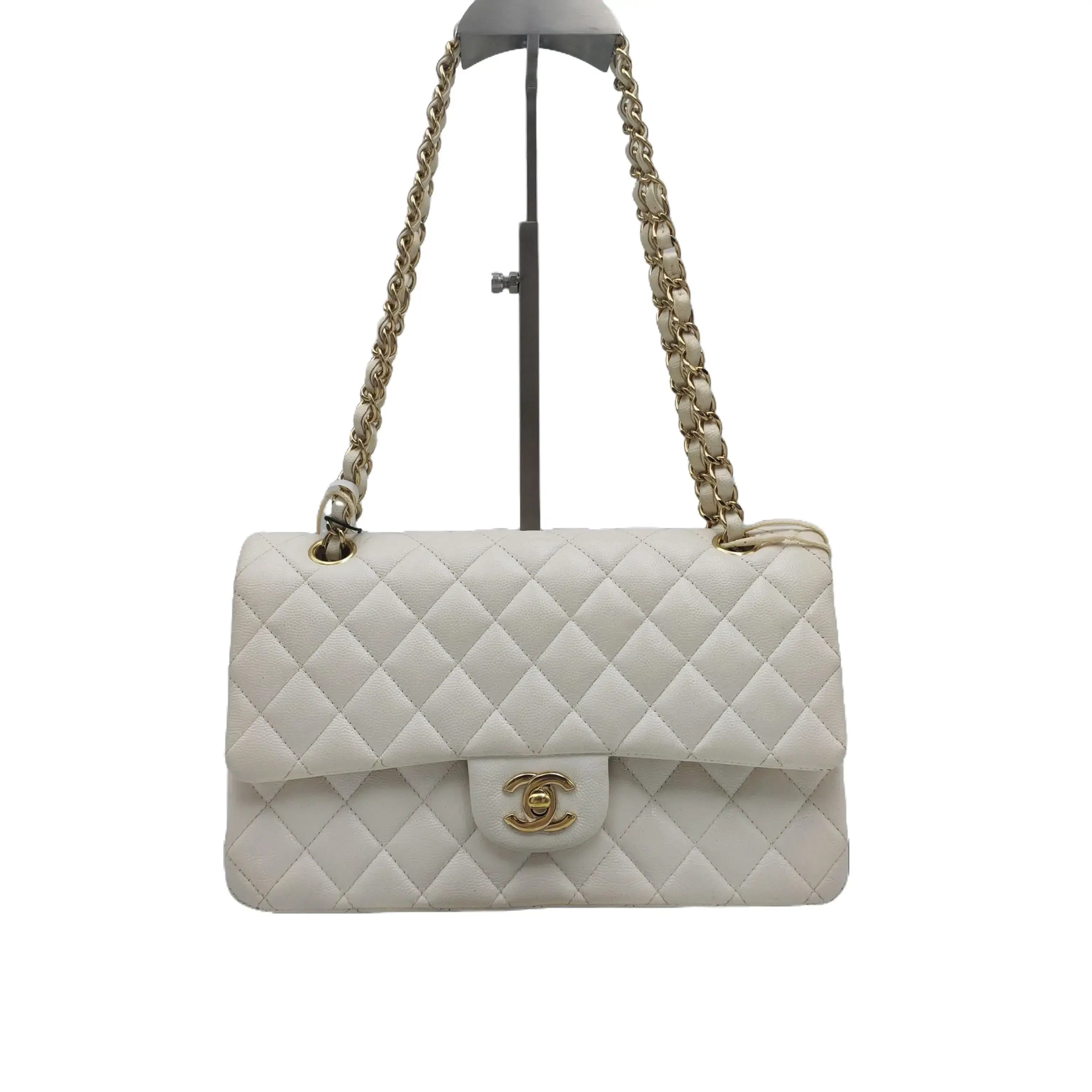 Pre-owned CHANEL hz8 Platinum Medium Caviar CF Crossbody Bag
