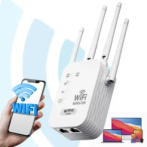 Dual Band 2.4G+5G, 1200Mbps High Speed, Covers Up To 30m, WiFi Extender, Range Extender, Solve Dead Zones, 4 Antennas & LAN Port, Full Coverage & Low Power Consumption, for Bedroom and Living Room