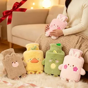 PVC Inner Insulated Heating Water Bag, 1000ML Capacity, Cute Plush Animal Design, Detachable Feet, Reusable Fast Heating Long-Lasting Warmth