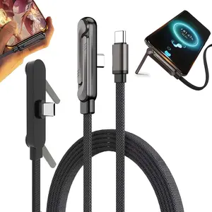 5.9 FT 240W Foldable Side Bracket Data Cable, Foldable Phone Stand Data Cable, 59.06-inch Charging Cable for  iPhone 15/16/17/Android/Laptop