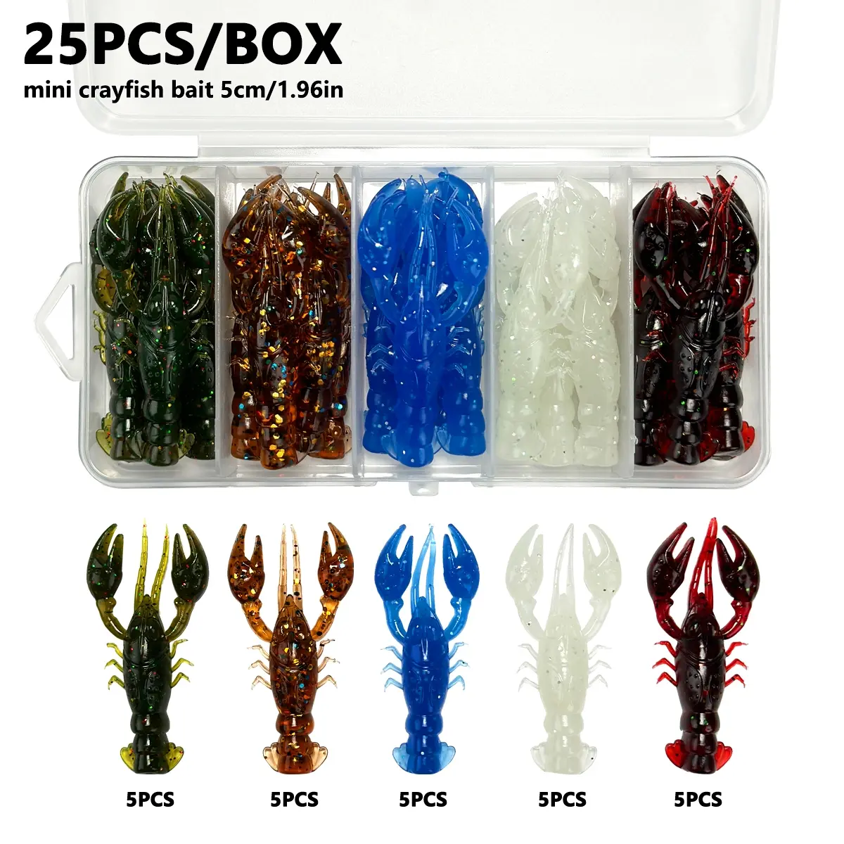 25pcs Lobster Shape Soft Bait Artificial Fishing Lure Simulation Fishing Lure 1.96 Inch 2.3g, Freshwater 25pcs Lobster Shape Soft Bait Artificial Fishing Lure Simulation Fishing Lure 1.96 Inch 2.3g, Freshwater