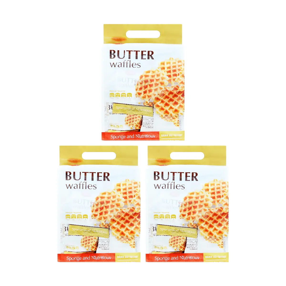 RICHY Vietnamese Butter Waffles 3 Pack - Crispy & Delicious Snack for All Ages