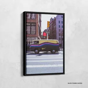 Retro Advertising Van Print, Retro Sneaker Ad Poster, Sneaker Truck Poster Print, Vintage Streetwear Art, Aesthetic Poster, Hypebeast Wall Art