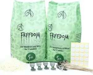 Microwavable  Wax Beads for Candle Making    Candle Kit-10 pounds Freedom  Beads-4 Centering Devices- 20 Wick stickers-20 6-inch pre-Waxed Wicks