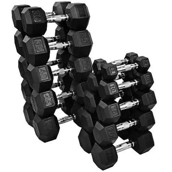 Rubber Hex Dumbbells Rubber Hex Dumbbells