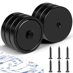 Magnets with Holes, 110 lb+ Waterproof Strong Neodymium Cup Disc Magnets with Screws for Wall Mounting, Lifting Tools - Pack of 6