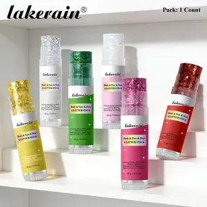 lakerain Glitter Stick, Face & Body Paint Stick, Rich & Dazzling Super Sparkly Shimmer Sequins, Waterproof, Transfer-proof & Long-lasting, Gel Texture & Smooth Application, Ideal for Party, Music Festival, Stage Makeup & Body Art