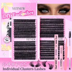 YETNEW | Voluminous Queen Lashes | The New Hit You've Been Waiting For | Ultra Thick, Waterproof, Long-Lasting | Volumizing Style | Beginner DIY Lashes | Essential Clusters | Daily, Outdoor & More