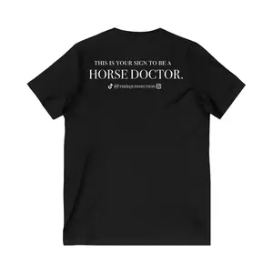 Unisex Jersey Short Sleeve V-Neck Tee: Horse Doctor Logo