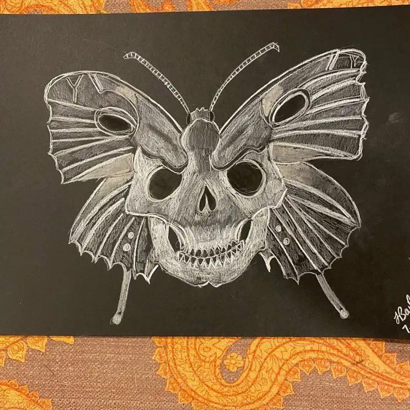 Butterfly and skull