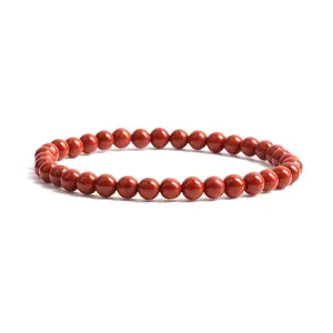 Cherry Tree Collection | Stretch Bracelet | 4mm Beads (Red Jasper - Burnt Orange)