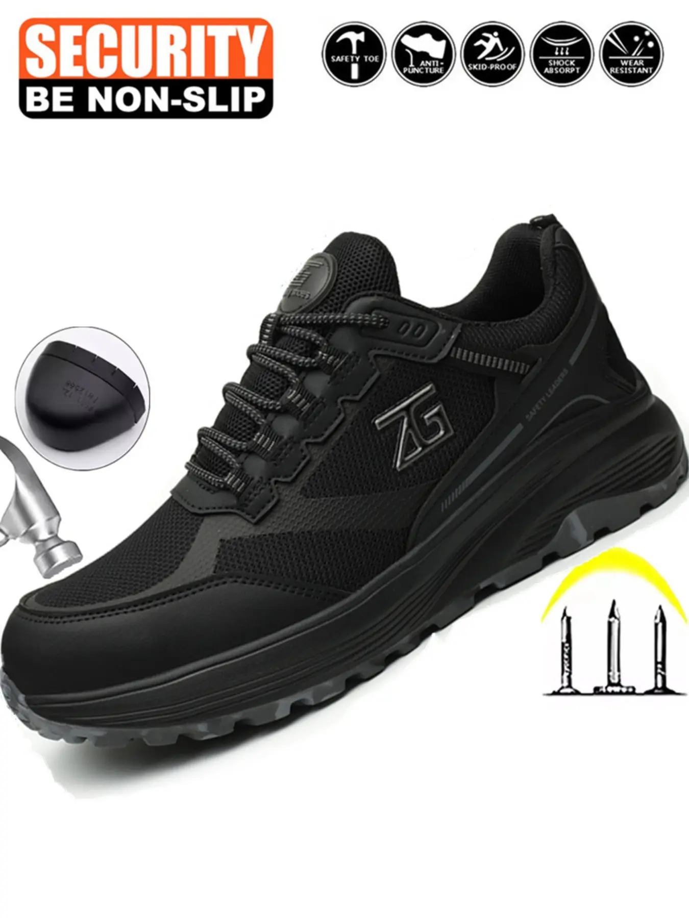 Men's Safety Shoes Ultra-Light Anti-Puncture Non Slip Slip Resistant Work Lightweight Work Boot Work Shoes Eva Soft Sole Industrial Safety Footwear Industrial Factory Protection Boots Protective Work Shoes