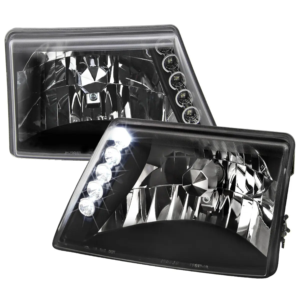 1998-2000 Ford Ranger Factory Style Headlights (Matte Black Housing/Clear Lens)