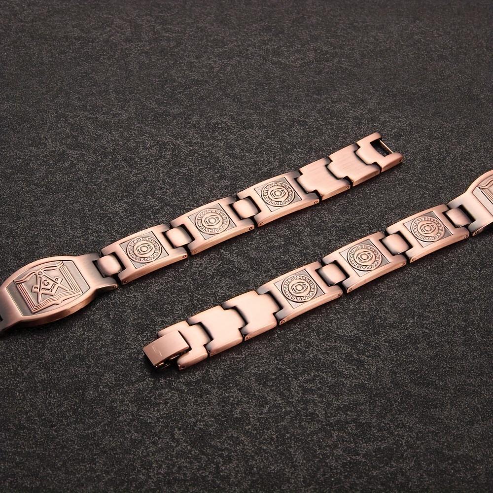 GGIRL Vintage Heave Solid Pure Copper Bracelet For Men,Effective Uitra Strength Magnetic Copper Bracelet-Adjustable Length Wearable Durability Men's Jewellry