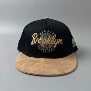 Brooklyn Barber Shop Cap| Unisex Snapback Hip Hop Baseball Hat| Premium Embroidered| Urban Style Essential | Two-Tone Suede Brim Snapback| Adjustable Fit| Cap for Men & Women