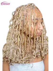 12 Inch Bohemian Curly Braided Wigs 613 Blonde Synthetic Full Lace Front Wigs Short Bob Braid Lace Wig for Daily Use