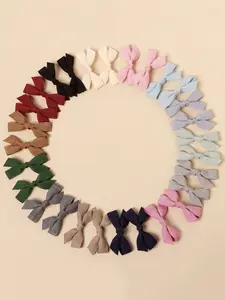 6pcs Plain Bowknot Fabric Bangs Clips, Super Cute Clips, Fashion Hair Accessories, Suitable for Daily Wear, Holiday Gifts, All Seasons