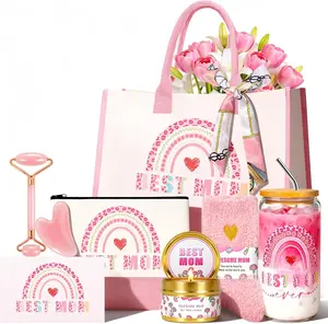 Mother Day Gift for Mom from Daughter Son Mom Birthday Gifts Ideas Basket for Moms Mama Mother from Child Birthday Gifts for Moms with 16OZ Glass Cup