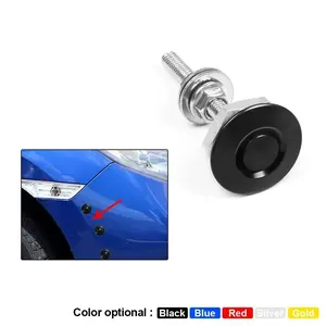 30mm/1.18" Universal Style Push Button Billet Hood Pins Lock Clip Kit For BMW ect Car Quick Pins