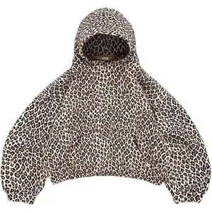 UnisexOversizedLeopardPrintHoodieVintageCheetahHoodedSweatshirtCoupleHarajukHip-HopStreetwear