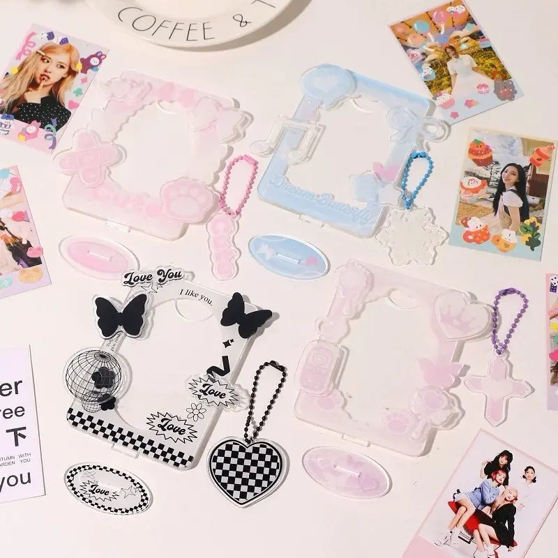 Kpop Acrylic Photocard Holder with Pendant and Stand
