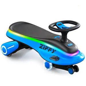ZIFFY 45W 5.5A Light-Up Electric Wiggle Car with Pedal, Rechargeable Battery, 2-in-1 Swing Car, 2 Speed Ride-On Toy, Anti-Rollover, Flashing Wheels for Ages 3+ (Up to 170 lbs)