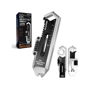 GRIATUS EDC Adjustable Wrench Multi-Tool w/ Ruler & Caliper, Metal
