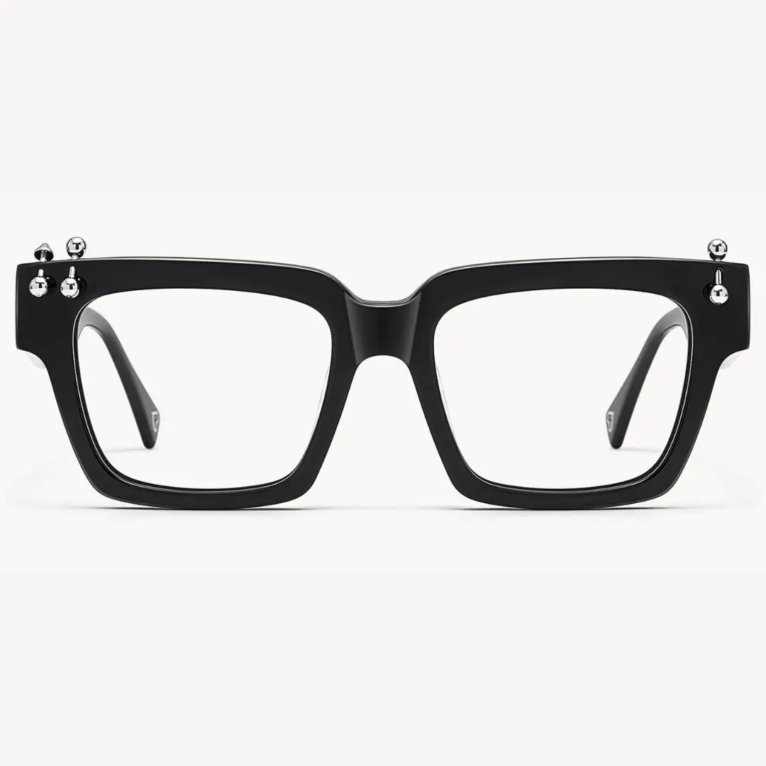 PIERCE Black Rectangle Glasses PIERCE Black Rectangle Glasses