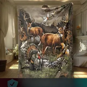 DreamyDwell Textiles Animal Print Soft Blanket - 1/2 Count Multifunctional Throw with Contemporary Look, Warm AC Room Nap Blanket for Home, Travel, Halloween Gift, Soft Blankets